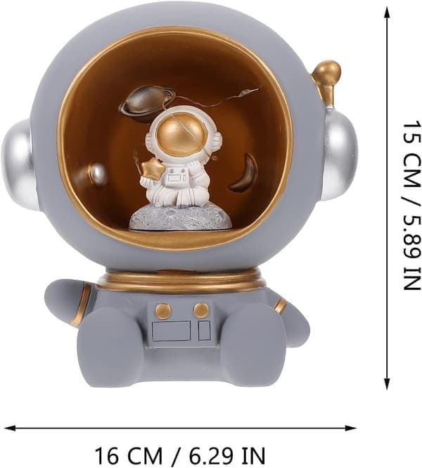 Astronaut sparegris og nattlampe Rommann og Planet Gris