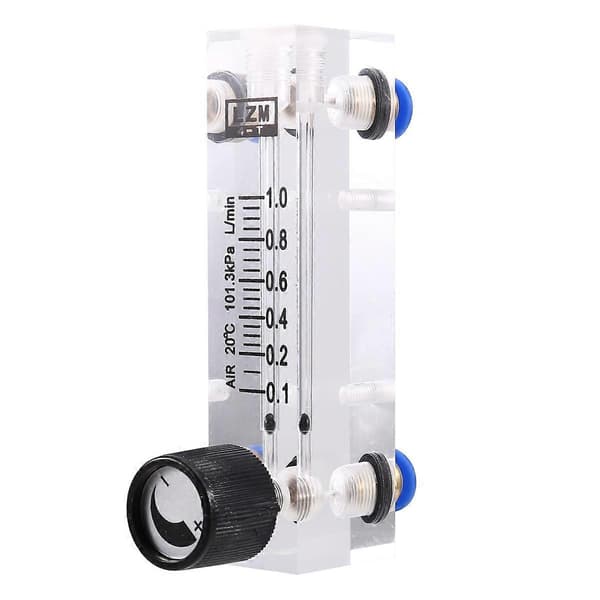 0,1-1L/MIN Akryl Flödesmätare med Variabel Area Luftflödesregulator