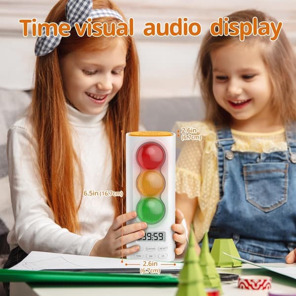 Visuel Timer til Børn Trafiklys Lyd Digital LCD Display Timer til Klasseværelse Hjem Køkken Nedtælling Visuel Timer