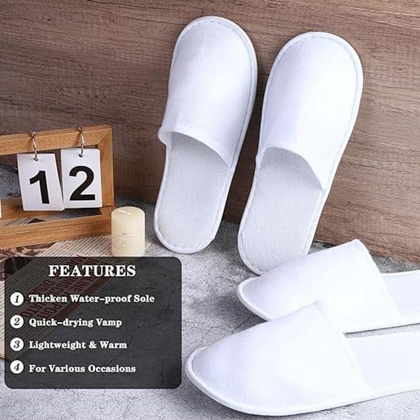 12-pack - Gästtofflor - Resetofflor - Halkfria - En storlek passar alla - Vit