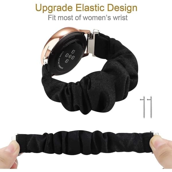 Passer til Samsung Galaxy Watch Active 2 40mm/44mm armbånd kvinner menn, feminint elastisk stretchstoff erstatningsrem