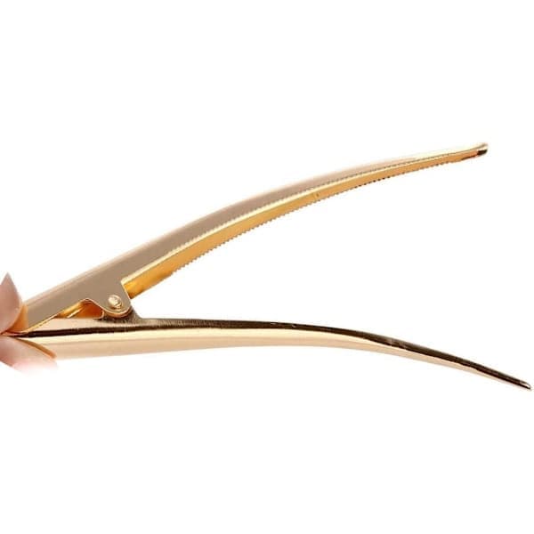 Ensfargede hårspenner Nebbklips Stor for styling og setting (Gull - 6 STK) Gull Gold