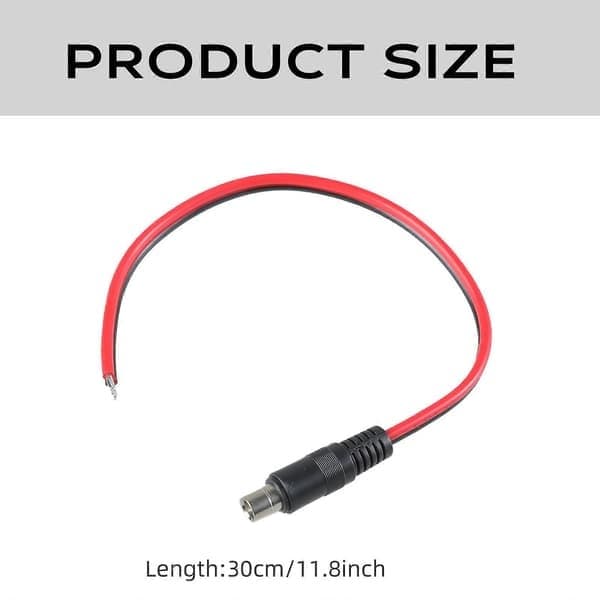 DC8020 strømkabel hun/han til åben ledning adapterkabel 14AWG til solpanel udendørs strømforsyning 30 cm lang