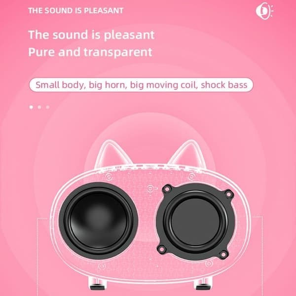Langaton Bluetooth-kaiutin Älykäs herätyskello Ääni PINKKI Pinkki Pink