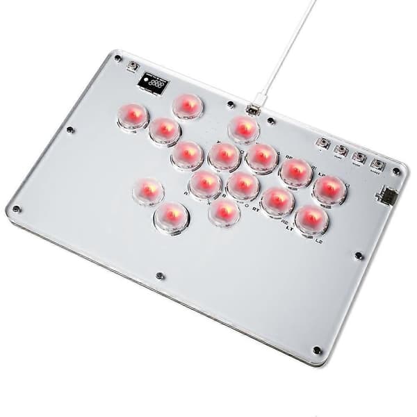 Arcade Stick 16 tangenter Joystick Hitbox Controller Street Fight för PC/Ps3/Ps4/Switch/Steam-Stöder Hot Swap SOCD Turbo RGB