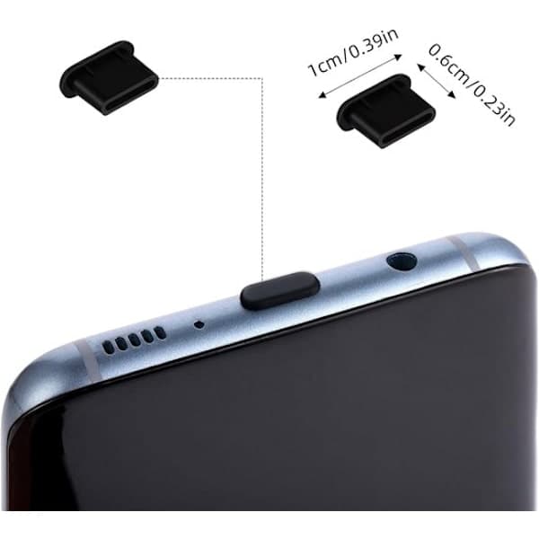 20 Type-C silikonstøvhetter - Støvtette plugger - USB-C grensesnittbeskyttelse