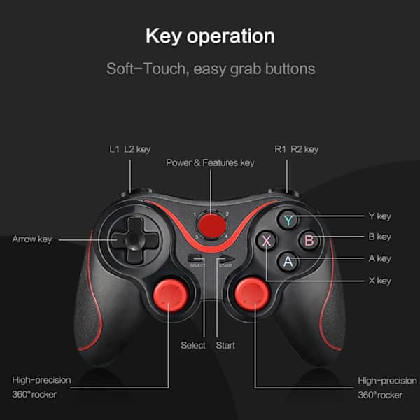 Trådlös Gamepad Spelkontroll Bluetooth Gamepad Universell Gamepad Kompatibel för Android Tablet
