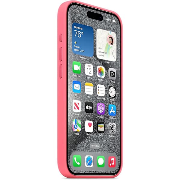 Til Apple iPhone 15 Pro silikonecover med MagSafe (lyserød)