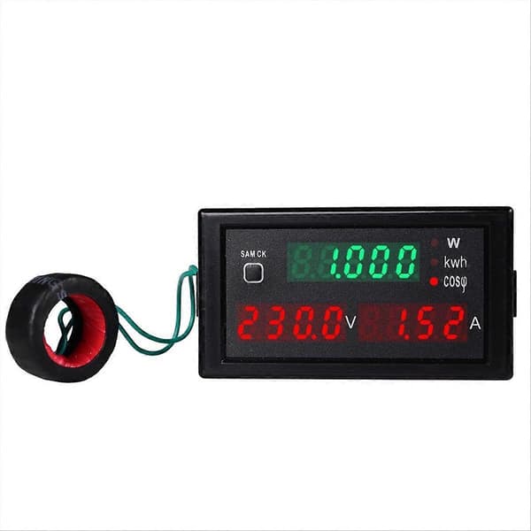 Elektrisk display Spænding Strøm Aktive Effektfaktorer KWH Voltmeter, A