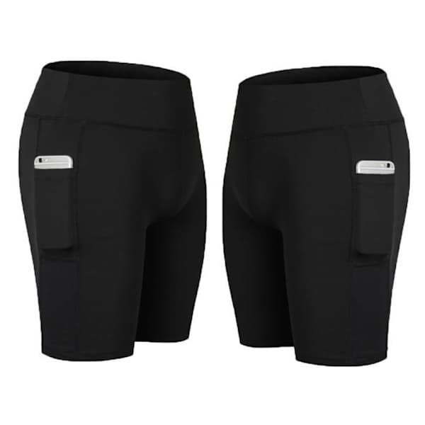 Sorte elastiske træningstights lommer på begge sider sort xl xl