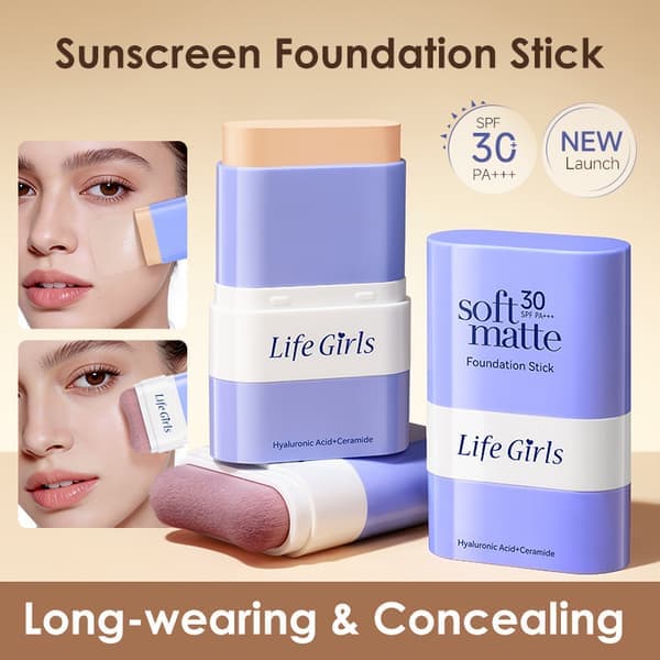 Softmatte Foundation Stick Concealer Dubbelsidig Foundation Cream 02# Natural