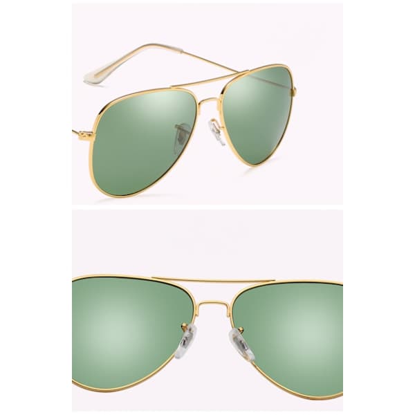 Polariserte Aviator-solbriller for menn kvinner metall flat topp Su