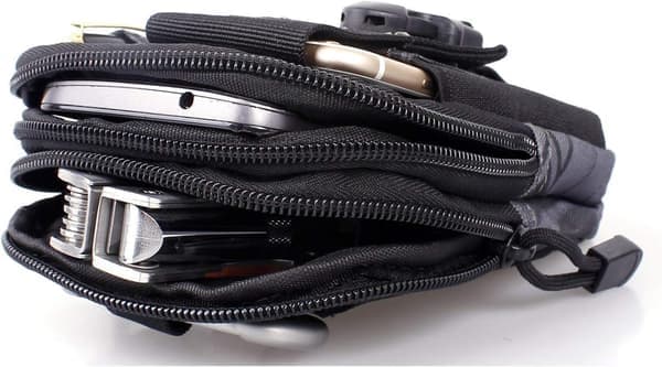 Kompakt værktøjsbæltetaske, militær army taske EDC taske hoftetaske, til sport vandring camping sort python black python