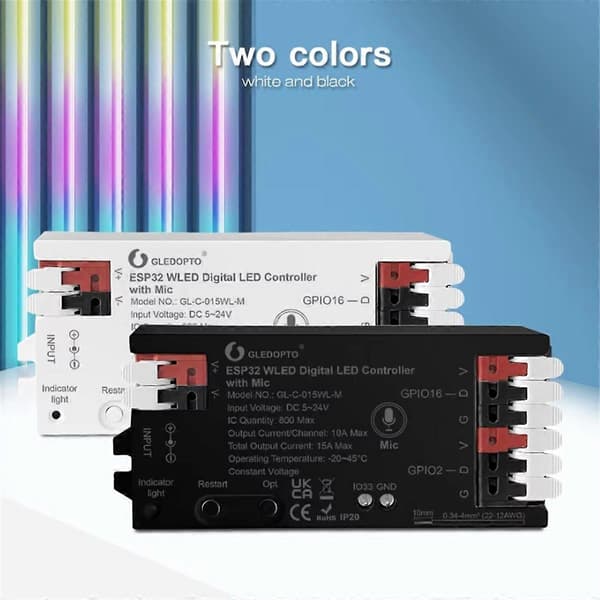 WLED Lysstrimmel Controller ESP32 LED Controller Hvid