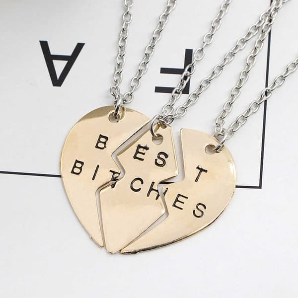 Best Bitches – Vennskapskjede for 3 venner Gull