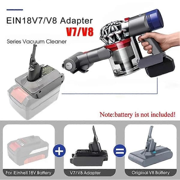 Strømverktøy Litiumbatteriadapteromformer for Einhell 18V batteri til V7 V8 støvsuger