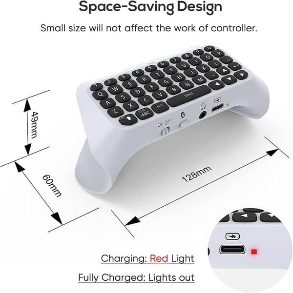 Trådløst kontrollertastatur for PS5, Bluetooth 3.0 Mini Port