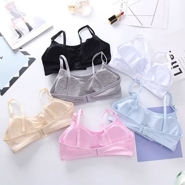 6-pack flickor tonårsbehåar barn mjuka andningsbara bomullsunderkläder
