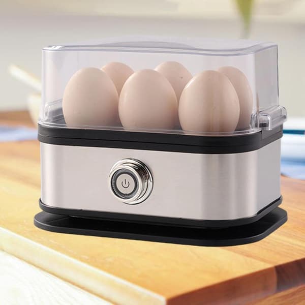 Elektrisk eggkoker for damping og koking av egg, multifunksjonelt husholdningsapparat