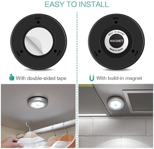 LED-spotlights med bevægelsessensor natlys 3-pak Sølv Sølv