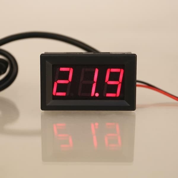 0,56\" DS18B20 Digital Termometer Vattentät Temperatursensor Sond DC 12V 24V Röd