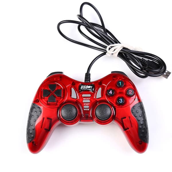 Ny spillfjernkontroll Joystick Gamepad PC kablet kontroller, Andro Rød Red