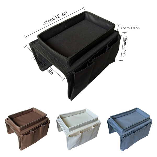 Soffa Armstöd Organizer Fack Couch Caddy Soffa Armstöd Väska Sängbord Förvaring Hängande Organizer Svart