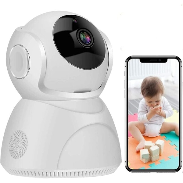 Inomhuskamera 2K Säkerhet, Smart AI Övervakningskamera med Automatisk Spårning & Förbättrad Mörkerseende för Hemmasäkerhet (1 st)