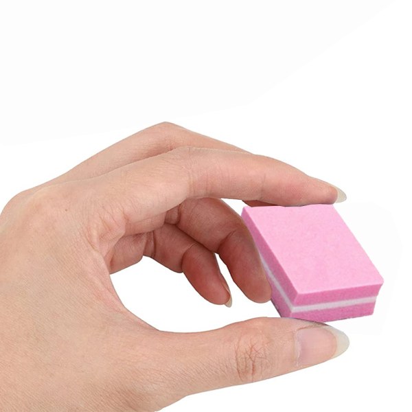 Nagelbuffer Mini Block Fil 180/100 Grit Sandwich Lila Tvättbar Nagelkonstverktyg för Nagelvård