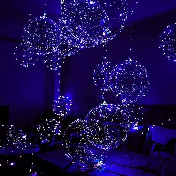 Lysande Elegans: Färgglada, Transparenta LED-ballonger, 5 stycken, 20 tum, Hållbara och Återanvändbara, Högkvalitativ PVC, Giftfri, Perfekt för Bröllop,