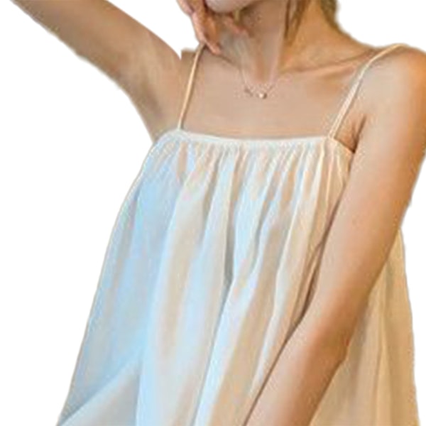 Dam Spaghetti Strap Linnen Toppar Sommar Trendiga Lediga Lösa Dam Ärmlösa Linnen Toppar för Vardaglig Dejt Jobb Fest Vit S