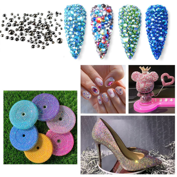 Nagelkristaller, Flatback-ädelstenar, för nageldekoration, smink och skor