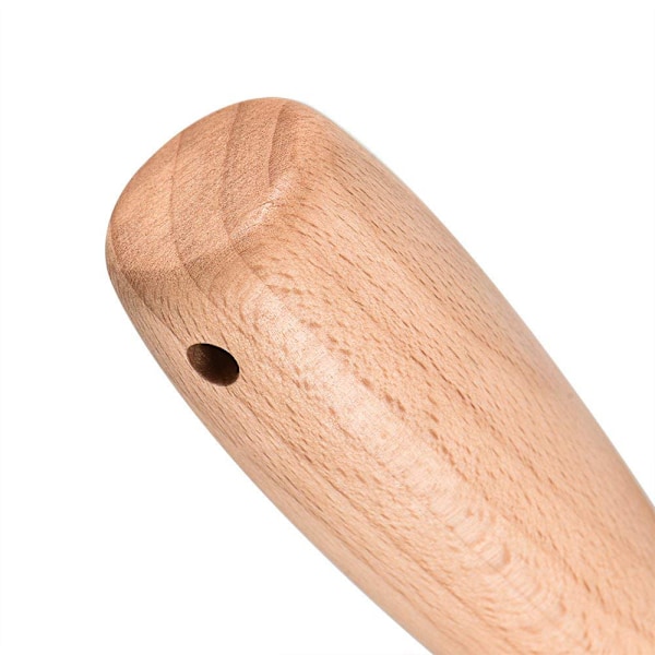 Degrulle i massivt trä, non-stick yta, 19 cm x 9,5 cm, miljövänlig, säker för matlagning och bakning, släta kanter, kompakt design, lätt att