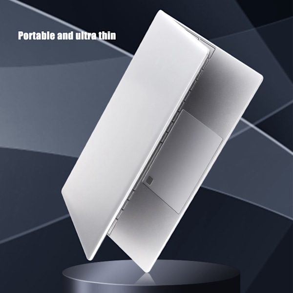15,6 tums bärbar dator Silver 16GB RAM IPS-skärm Quad Core N5095 CPU Fingeravtryck Bakgrundsbelyst KB Bärbar dator EU-kontakt 100‑240V 16+1TB EU-kontakt