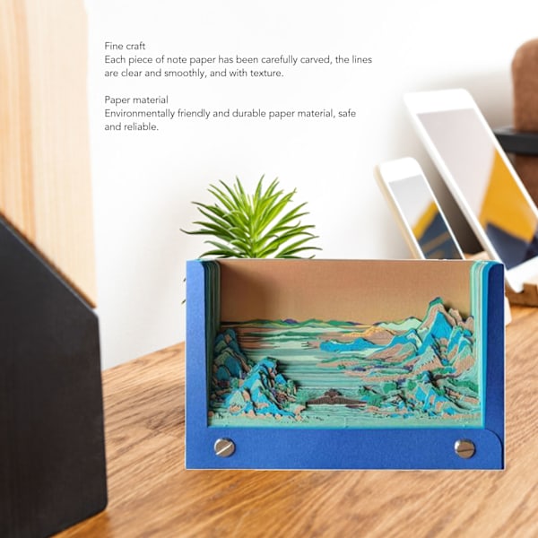3D Anteckningsblock Kalender DIY 3D Konst Kalender Memoblock Dekorativ Pappersskulptur Konst Anteckningsblock för Klassrum Kontor Sovsal