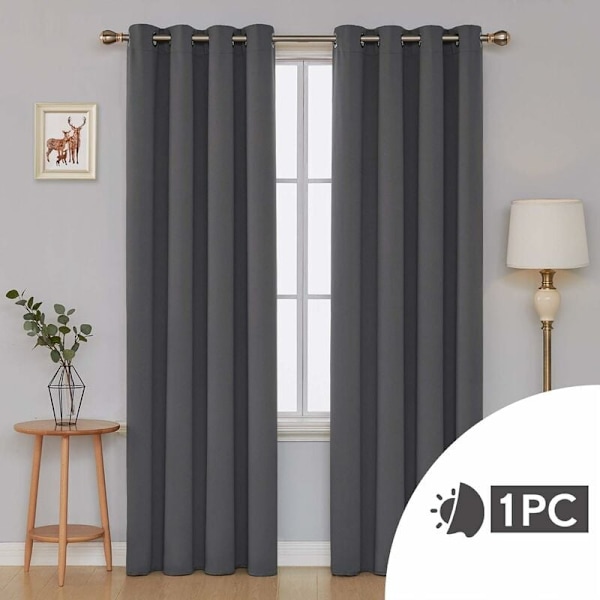 Eleganta Moderna Öljettgardiner Mörkläggande, 140x240 CM, Högkvalitativt Material Säkerställer Ljusblockering Och Värmeisolering För Mörkgrått Fönster