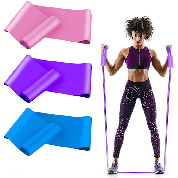 Fitnessband Gymnastikband Långa Fitnessband Motståndsband Motståndsband med 3 motståndsnivåer, Styrketräning, Sport, Pilates, Yoga,