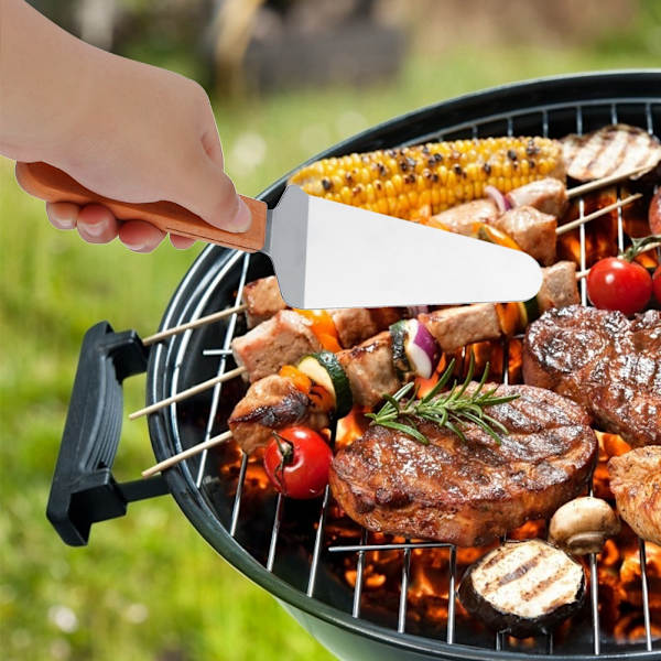 Rostfri Pizza Spade Pie Cake Cutter BBQ Spatel Matlagningsverktyg Kök Bakning Gadget