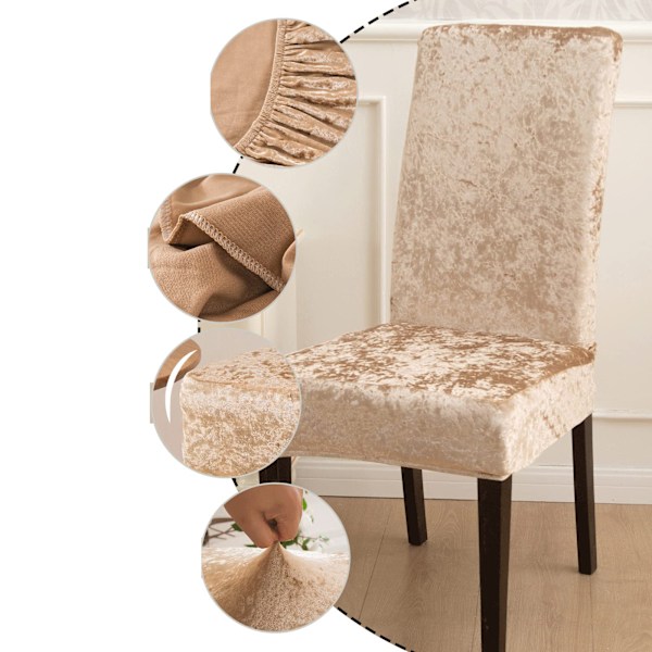 Minimalistiska Elastiska Stolsöverdrag, Hög Stretch Sammet Matsalsstolsöverdrag för Användning i Flera Scenarier i Kök Sovrum Vardagsrum Hotell Bröllop