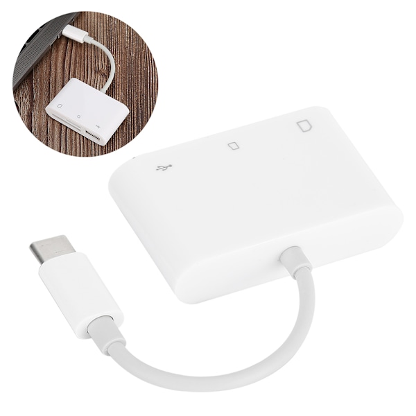 USB-C till SD/TF-kortkamera läsare adapterkonverter multifunktionsminneskabelskrivare