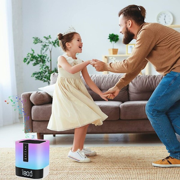 Färgskiftande Bordslampa för Sovrumsinredning, Portabel Bluetooth-Högtalare med Touchsensor Nattlampa för Utomhusaktiviteter (48 Färgskiftningar)