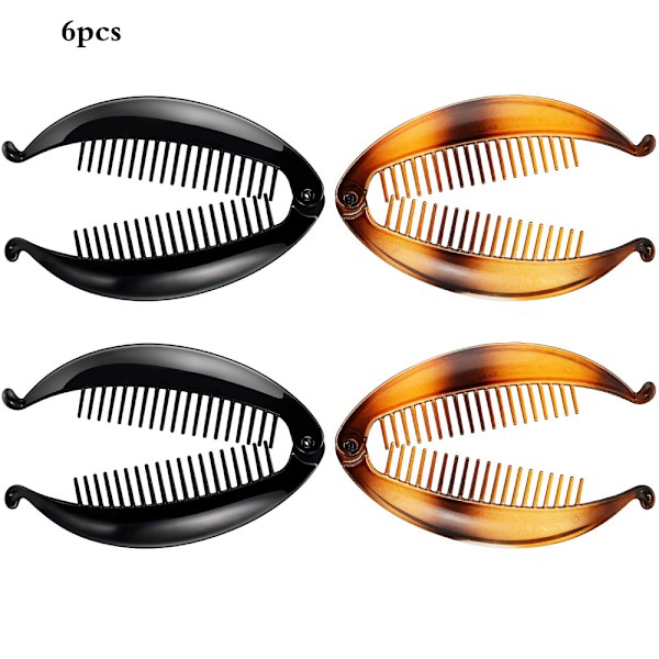 6-pack bananklämmor, bananhårklämmor, fiskformade hårklämmor, banankammar