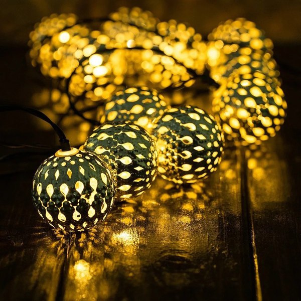 LED bollslinga, varmvitt marockanskt ljus, batteridrivet