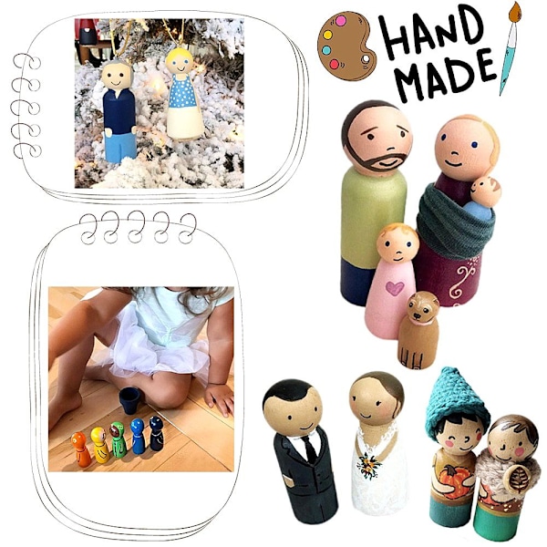 50ST Trä Peg Doll Trä Doll Bodies Trä Nageldocka