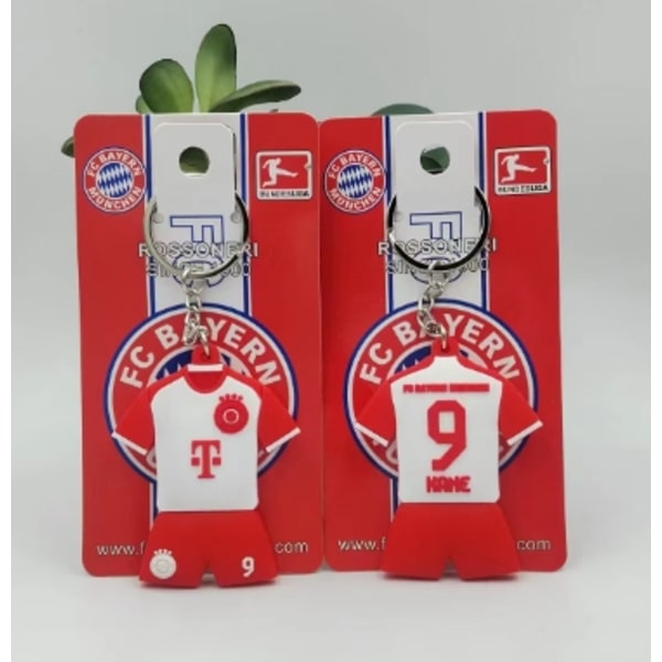 Nyckelring med fotbollsklubb, ryggsäcksdekoration, en bra present till vänner och familj Bayern Munich No.9 Bayern Munich No.9