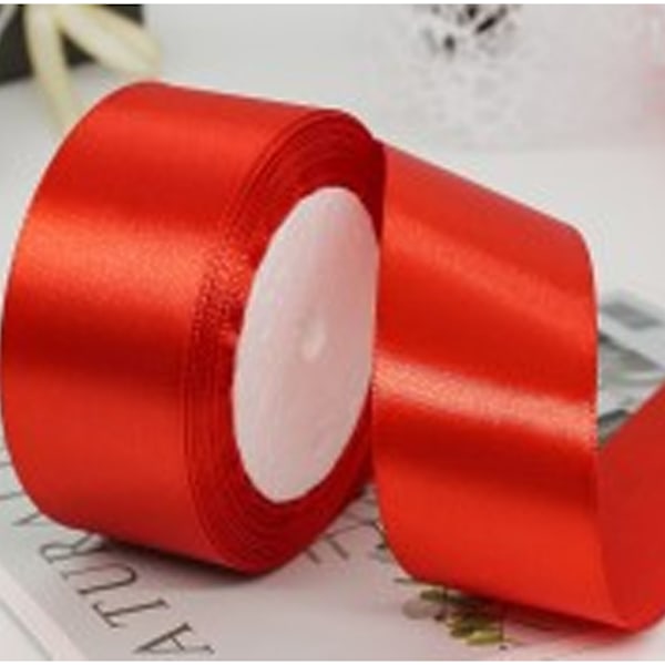 5 Rullar Enfärgat Band 4cm Dubbelsidigt Satinband för DIY Hantverk Presentförpackning Rosa