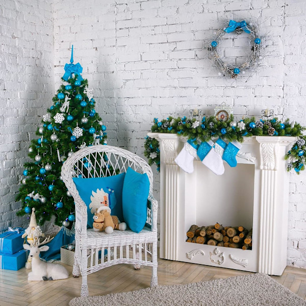 Festive Designs Julgranskulor, Okrossbara Miljövänliga Hängande Dekorationer i Plast för Inomhus- och Utomhusbruk (24 st)