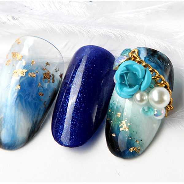 Nagelkonst 3D Ros Rhinestones Set, Blandade Ädelstenar Metall Blom Charms Pärla för Nagel Dekoration Kvinnor Flicka DIY Nagel Design Hantverk Dekoration