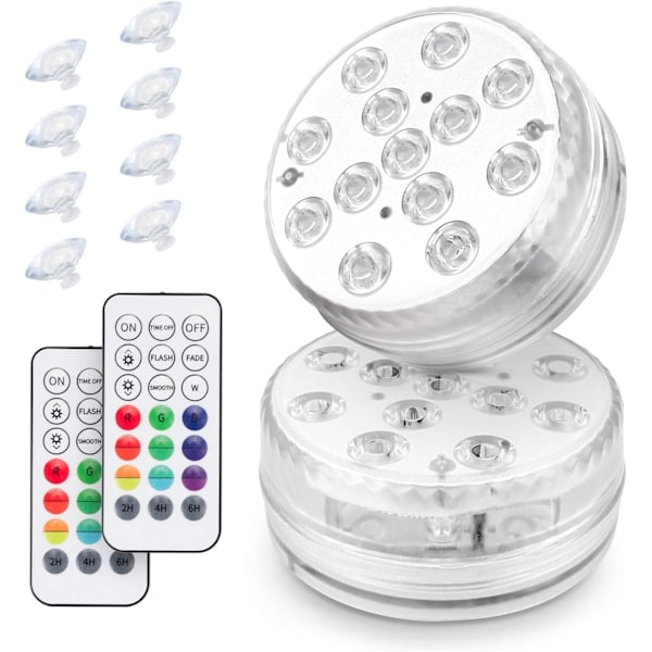 Undervattensbelysning, Vattentäta RGB-färgskiftande LED-lampor, för Trädgård/Akvarium/Vas/Pool eller Spa/Fest, Dekoration Undervattensbelysning med Fjärrkontroll