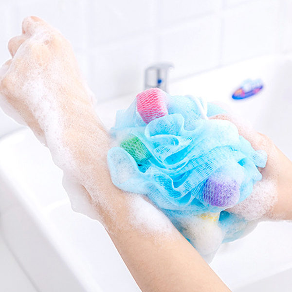Loofah badsvamp, liten storlek färgglada loofah, mjuk exfolierande duschluffa, nätbad och duschsvamp för barn och vuxna